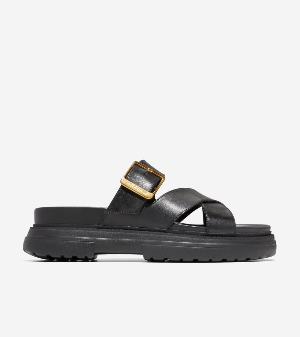 Cole Haan Free Shipping Women's Fraya Slide Sandal - Black Leather