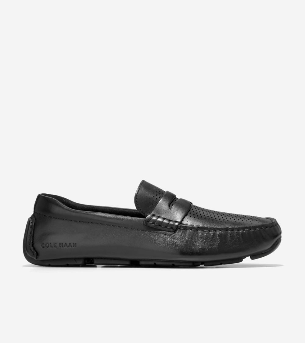 Cole Haan Free Shipping Men's Grand Laser Penny Driver - Black