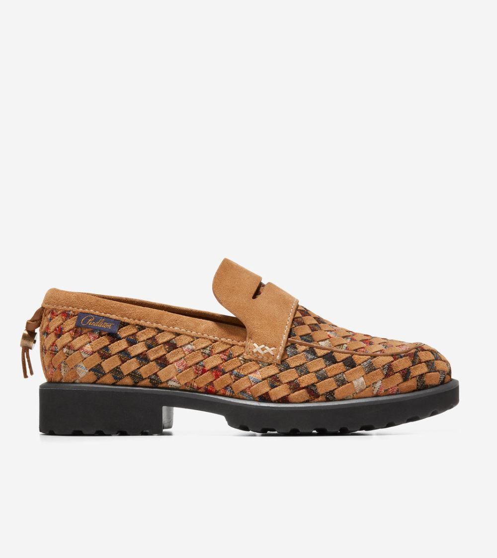Cole Haan Free Shipping Women's Cole Haan Free Shipping x Pendleton Geneva Penny Loafer - Acadia Plaid-Golden Honey-Caviar