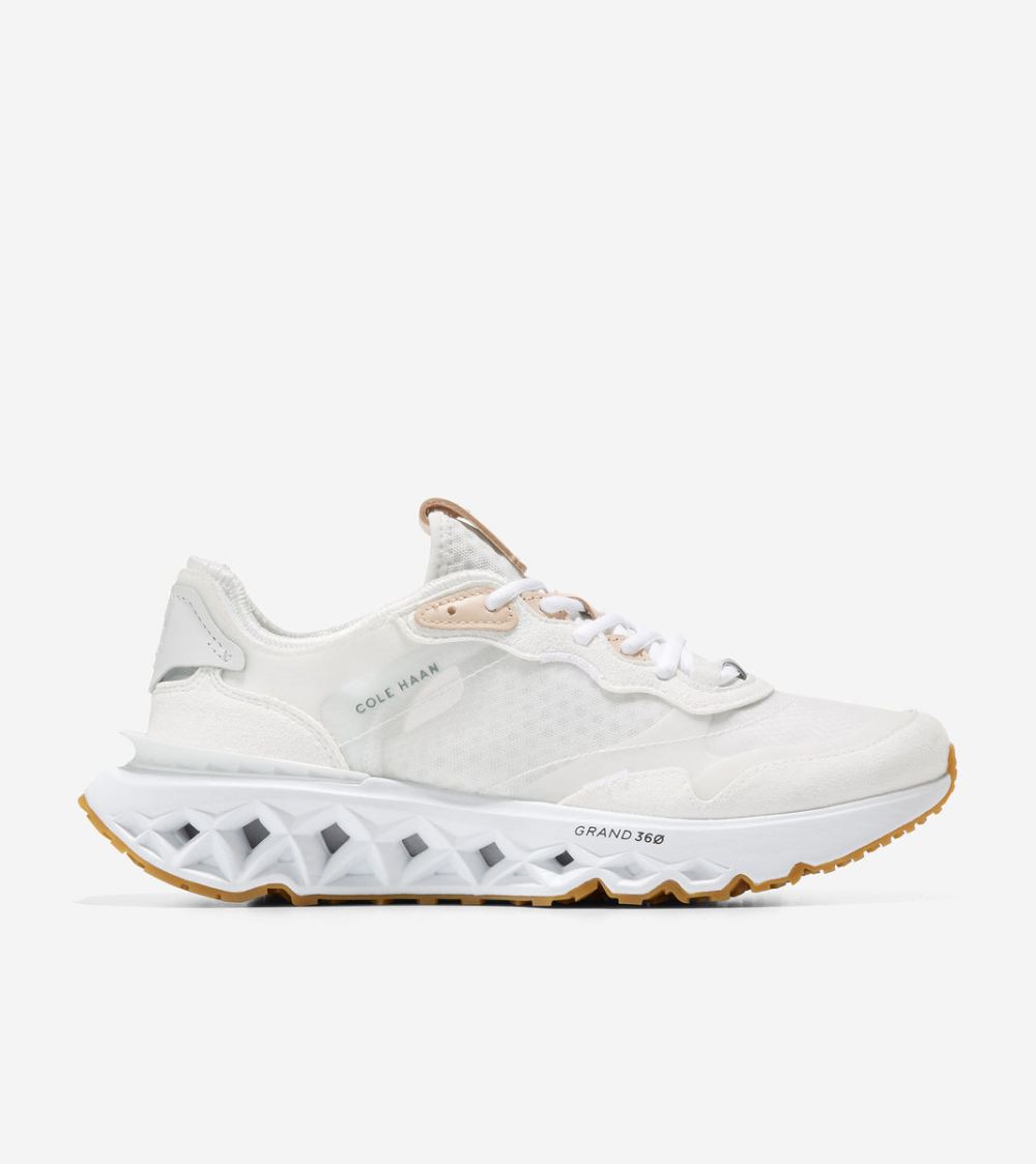 Cole Haan Free Shipping Men's 5.ZEROGRAND Running Shoe - Optic White-Bleached Tan-Optic White