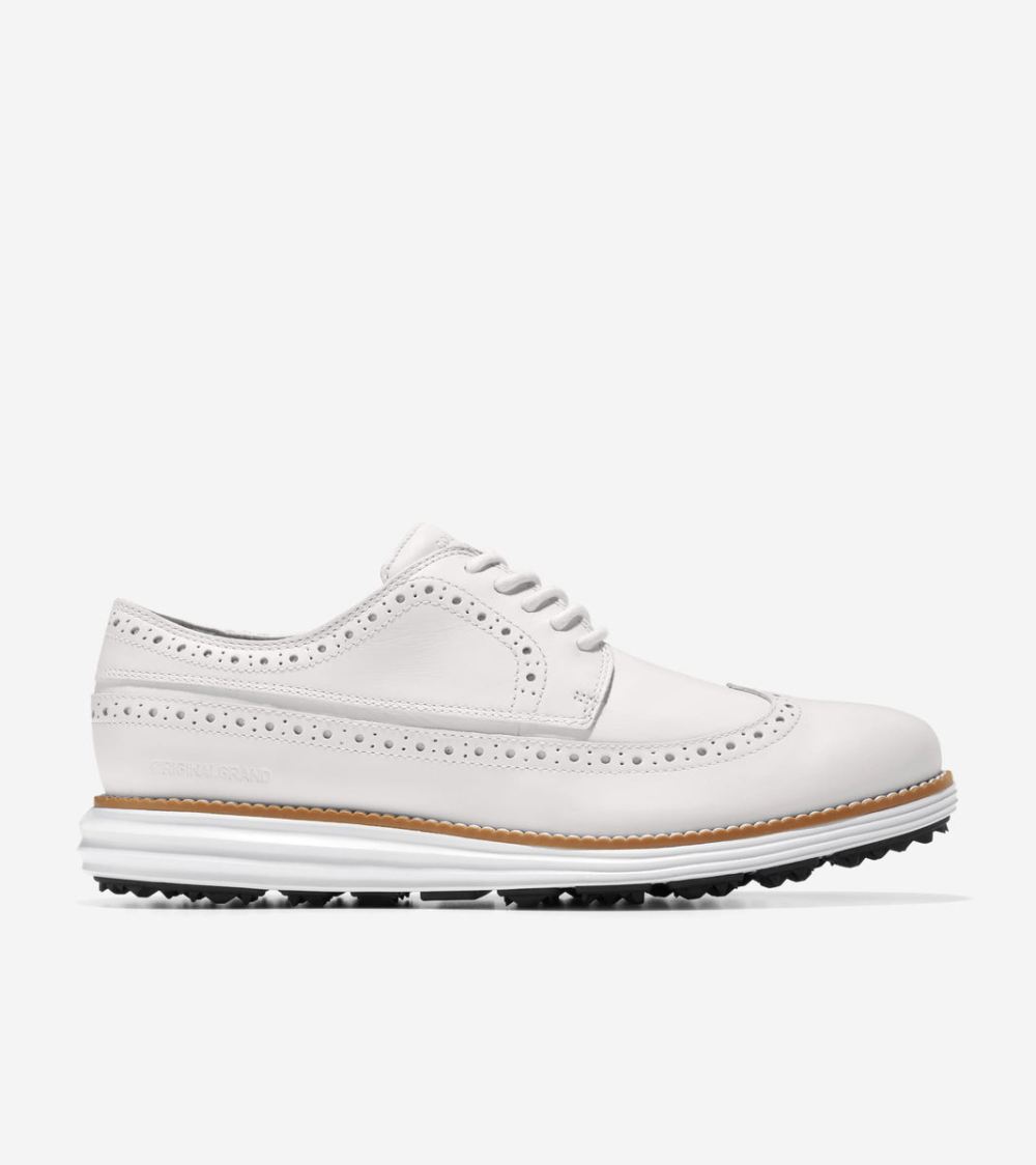 Cole Haan Free Shipping Men's OriginalGrand Water-Resistant Golf Shoe - Optic White-Natural-Optic White