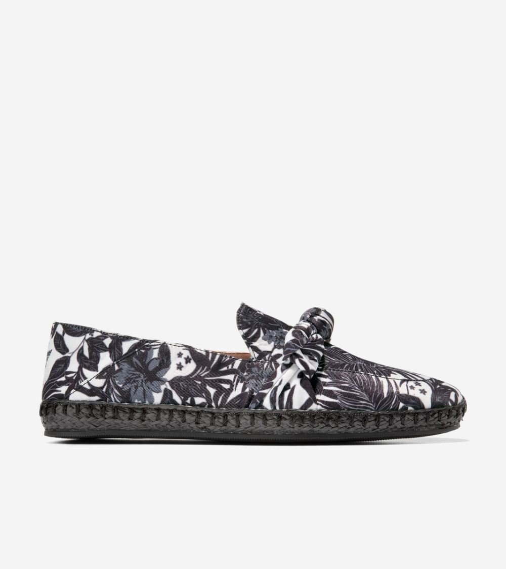 Cole Haan Free Shipping Women's Cloudfeel Knotted Espadrille - Black-Ivory Beverly Floral Print