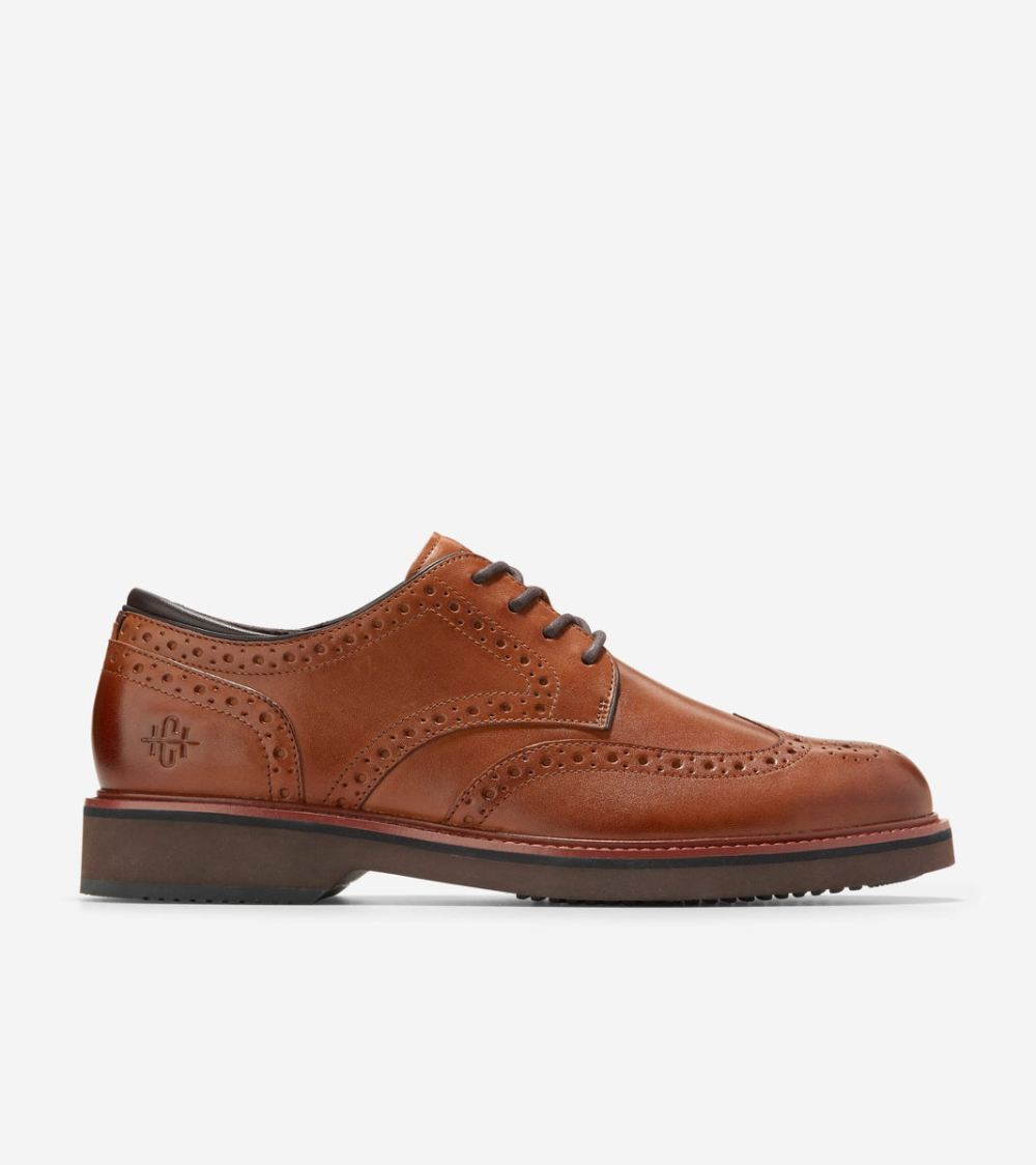 Cole Haan Free Shipping Men's American Classics Montrose Wingtip Oxfords - British Tan
