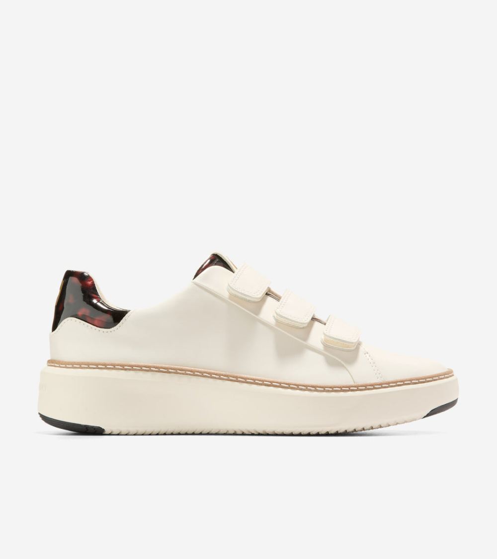 Cole Haan Free Shipping Women's GrandPro Topspin Triple Strap Sneakers - Ivory-Tortoise