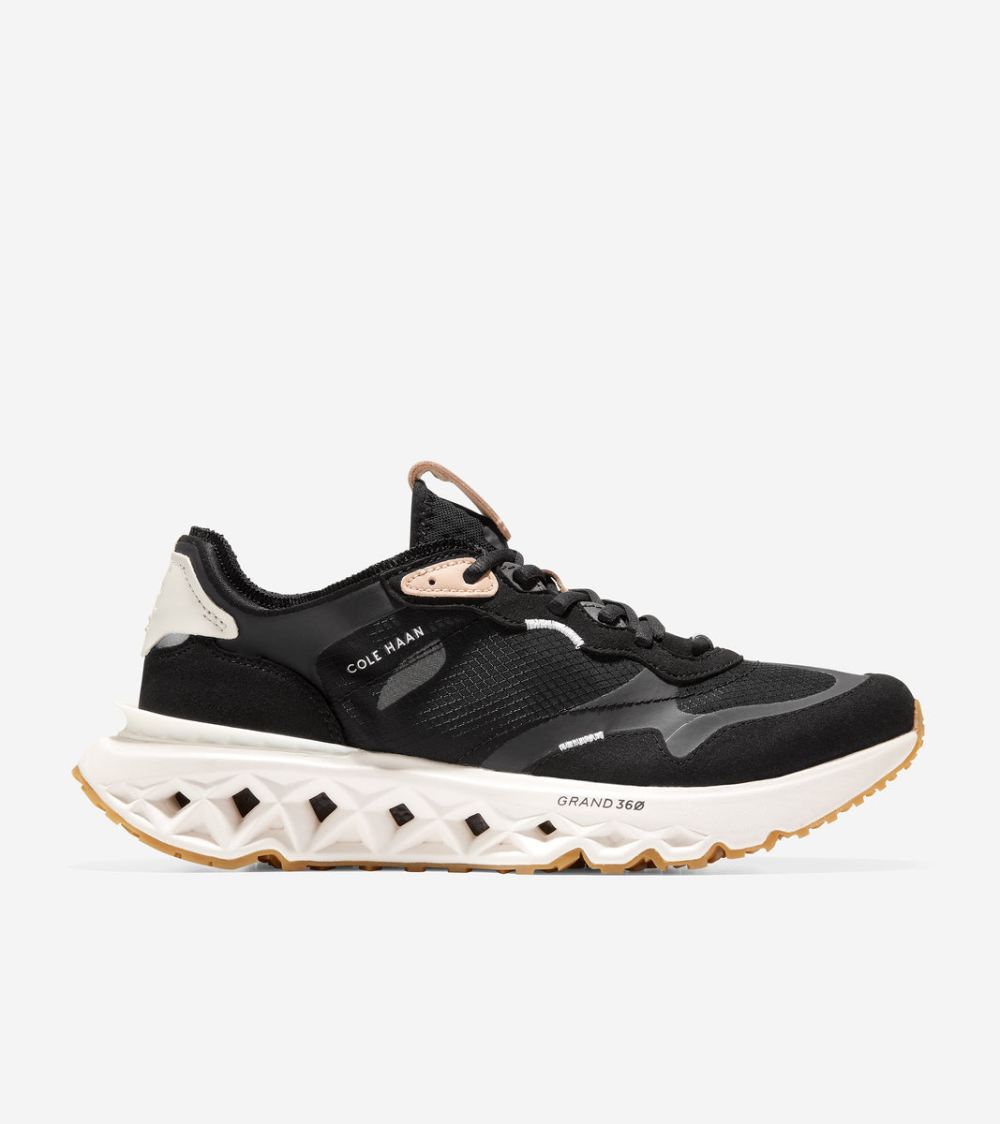 Cole Haan Free Shipping Men's 5.ZEROGRAND Running Shoe - Black-Periscope-Ivory