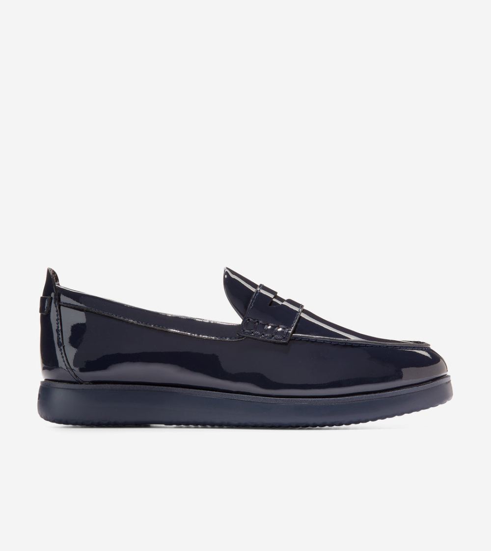 Cole Haan Free Shipping Women's Grand Ambition Tolly Penny Loafer - Navy