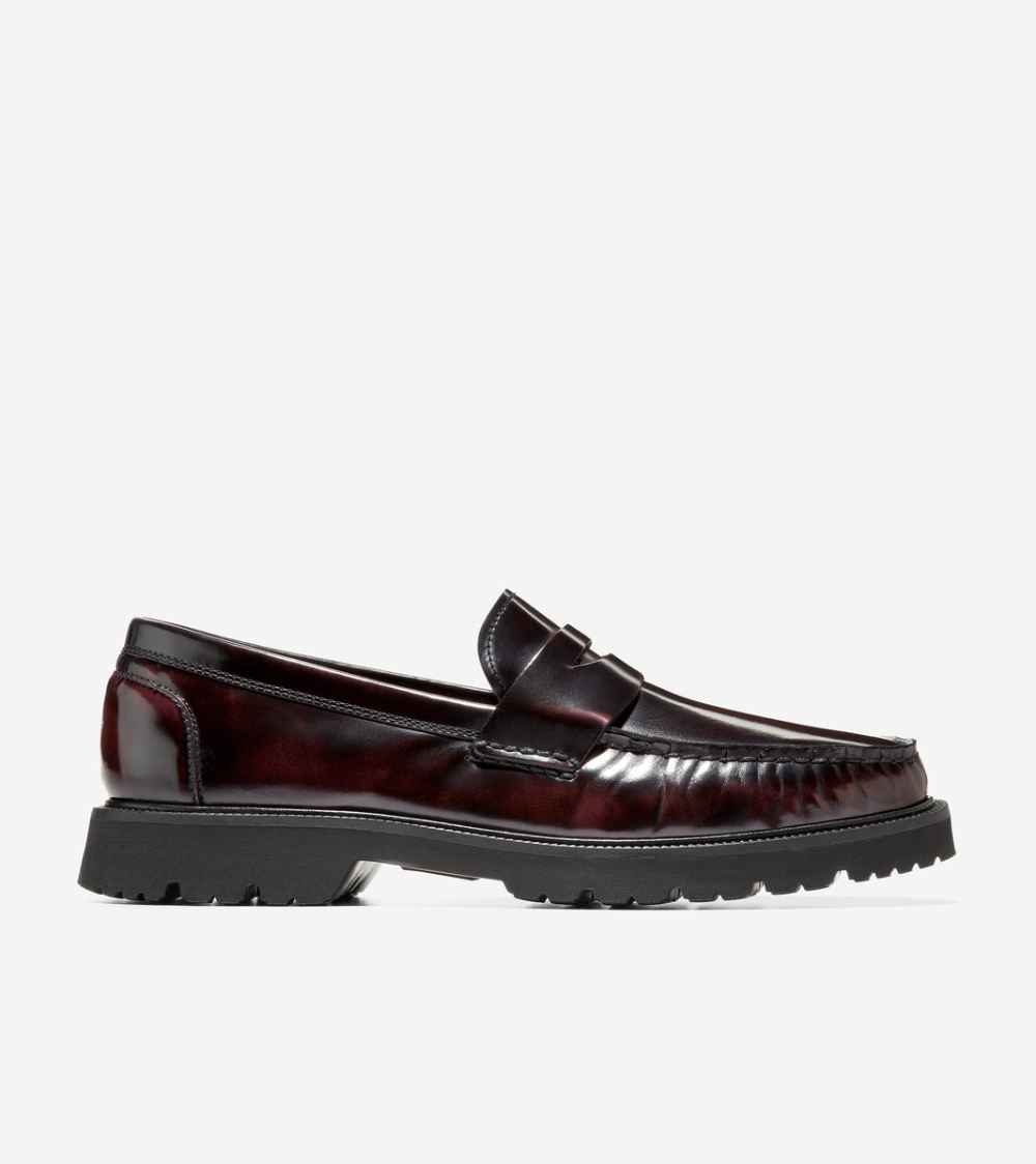 Cole Haan Free Shipping Men's American Classics Penny Loafer - Deep Burgundy-Black