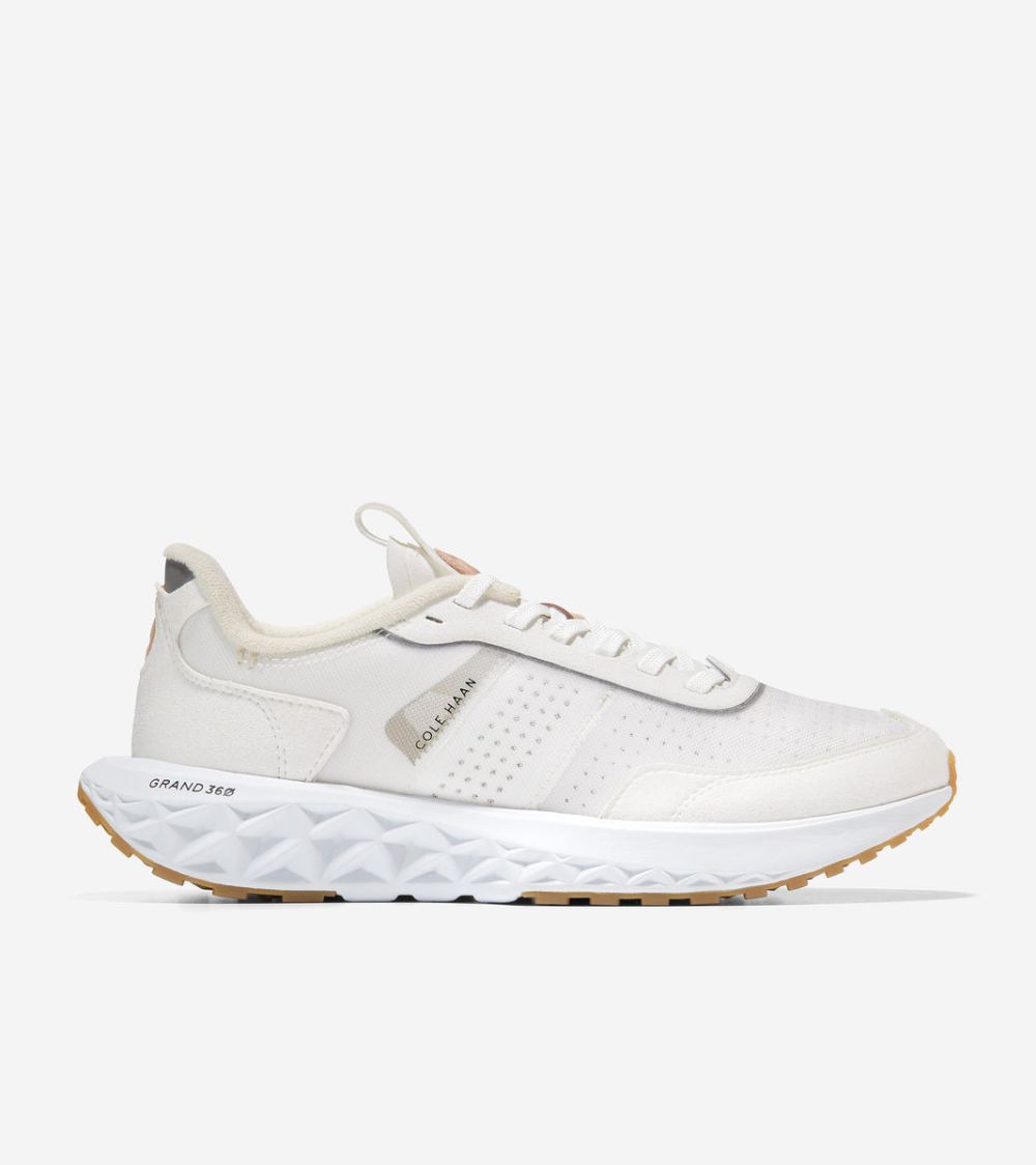 Cole Haan Free Shipping Men's ZEROGRAND Outpace 3 Running Shoe - Optic White-Barely Beige-Optic White