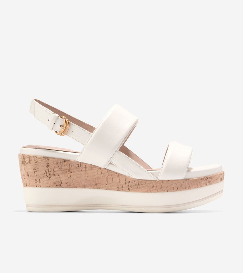 Cole Haan Free Shipping Women's Aislin Wedge Sandals - Ivory-Natural
