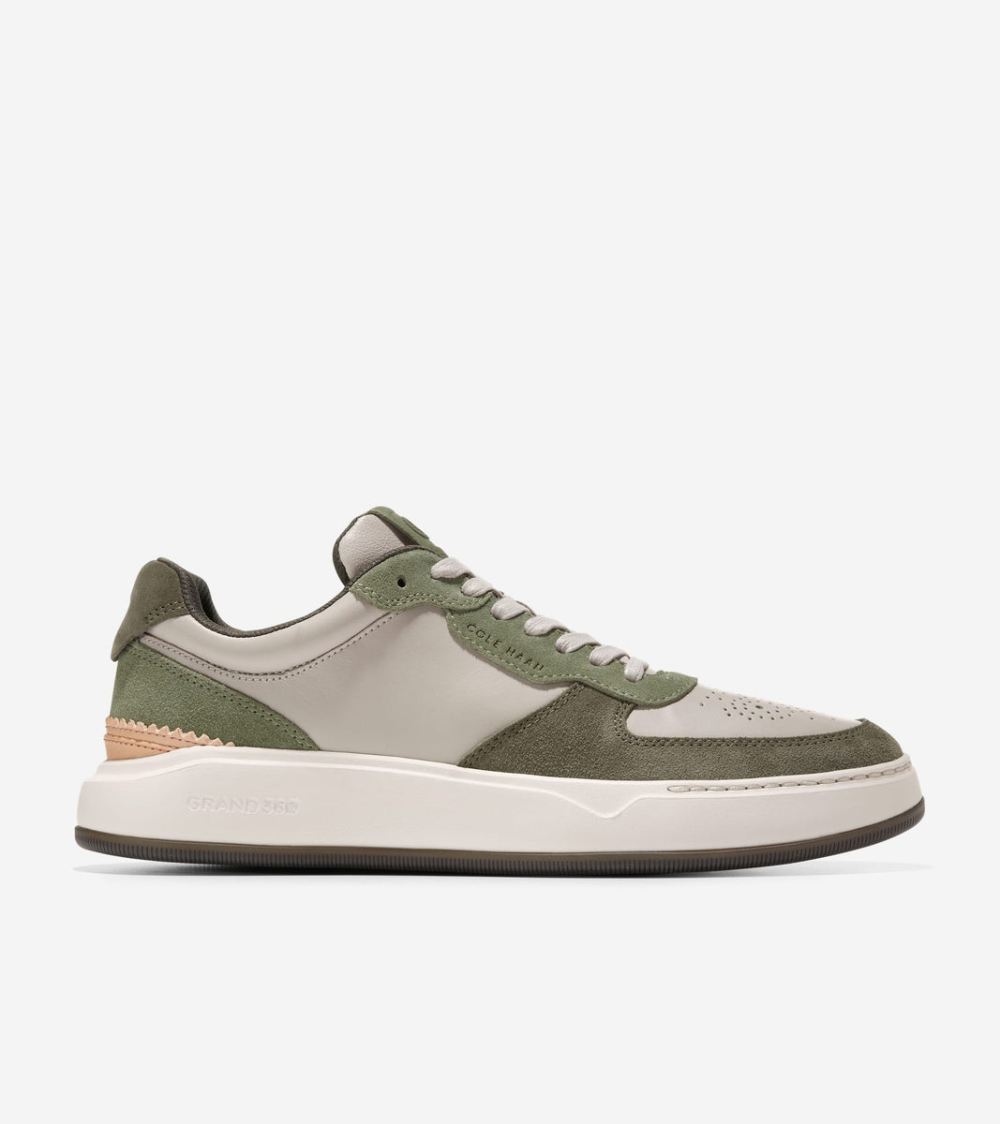 Cole Haan Free Shipping Men's GrandPro Crossover Sneaker - Dove-Tea Leaf-Oil Green-Silver Birch