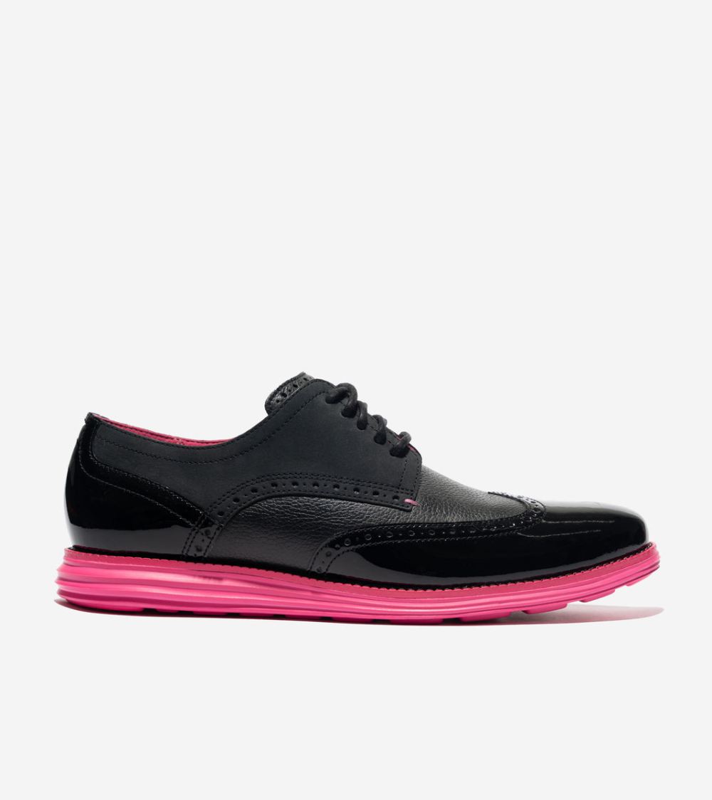Men's Cole Haan Free Shipping x PHANTACi OriginalGrand Wingtip Oxford - BLACK/PHANTACI PINK
