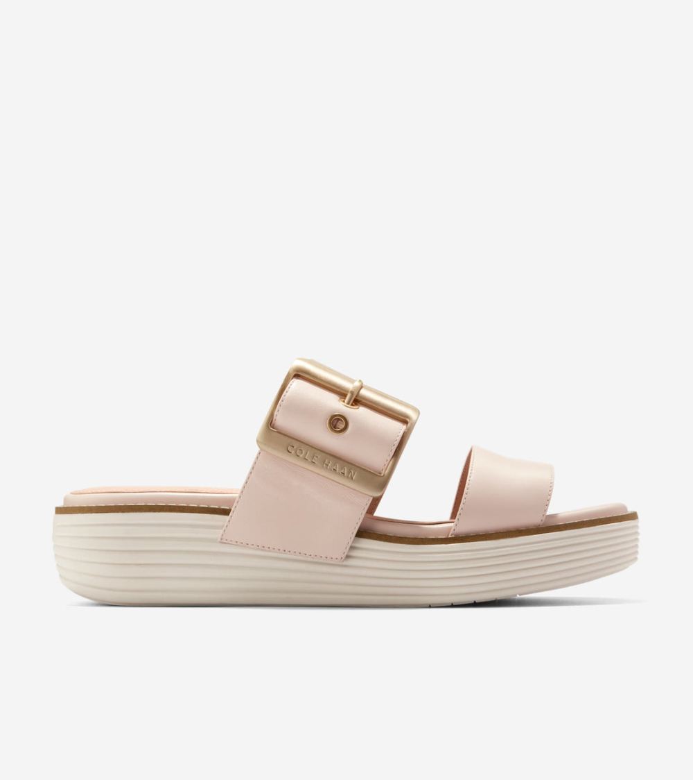 Cole Haan Free Shipping Women's OriginalGrand Platform Slides - Sandollar-Ivory