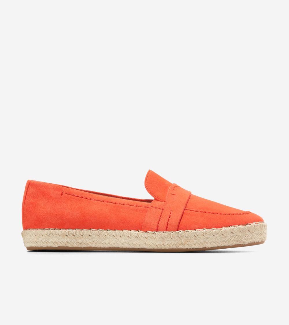 Cole Haan Free Shipping Women's Cloudfeel Montauk Espadrille Loafers - Nasturtium Orange