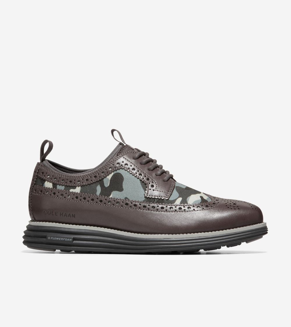Cole Haan Free Shipping Men's OriginalGrand Longwing Neoprene Oxford - Grey Camo-Pavement