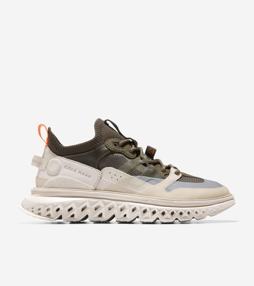 Cole Haan Free Shipping Men's 5.ZEROGRAND WRK Sneakers - Silver Birch-Olive-Tangerine