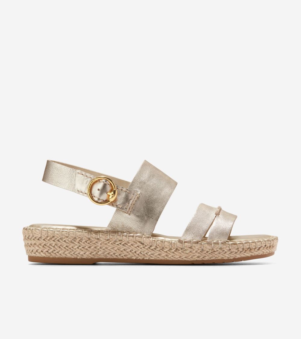 Cole Haan Free Shipping Women's Cloudfeel Tilden Ankle Strap Sandals - Soft Gold