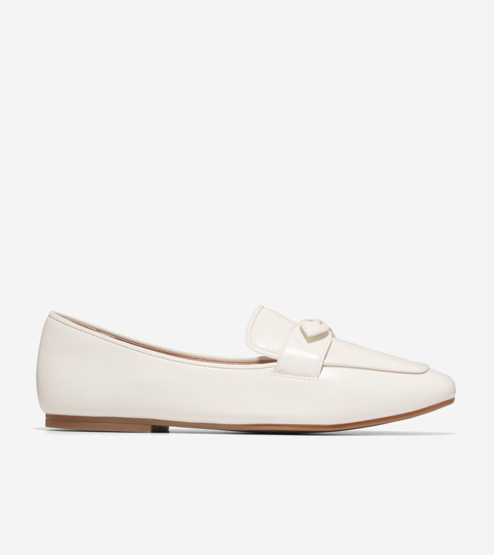 Cole Haan Free Shipping Women's York Bow Loafer - Egret Leather