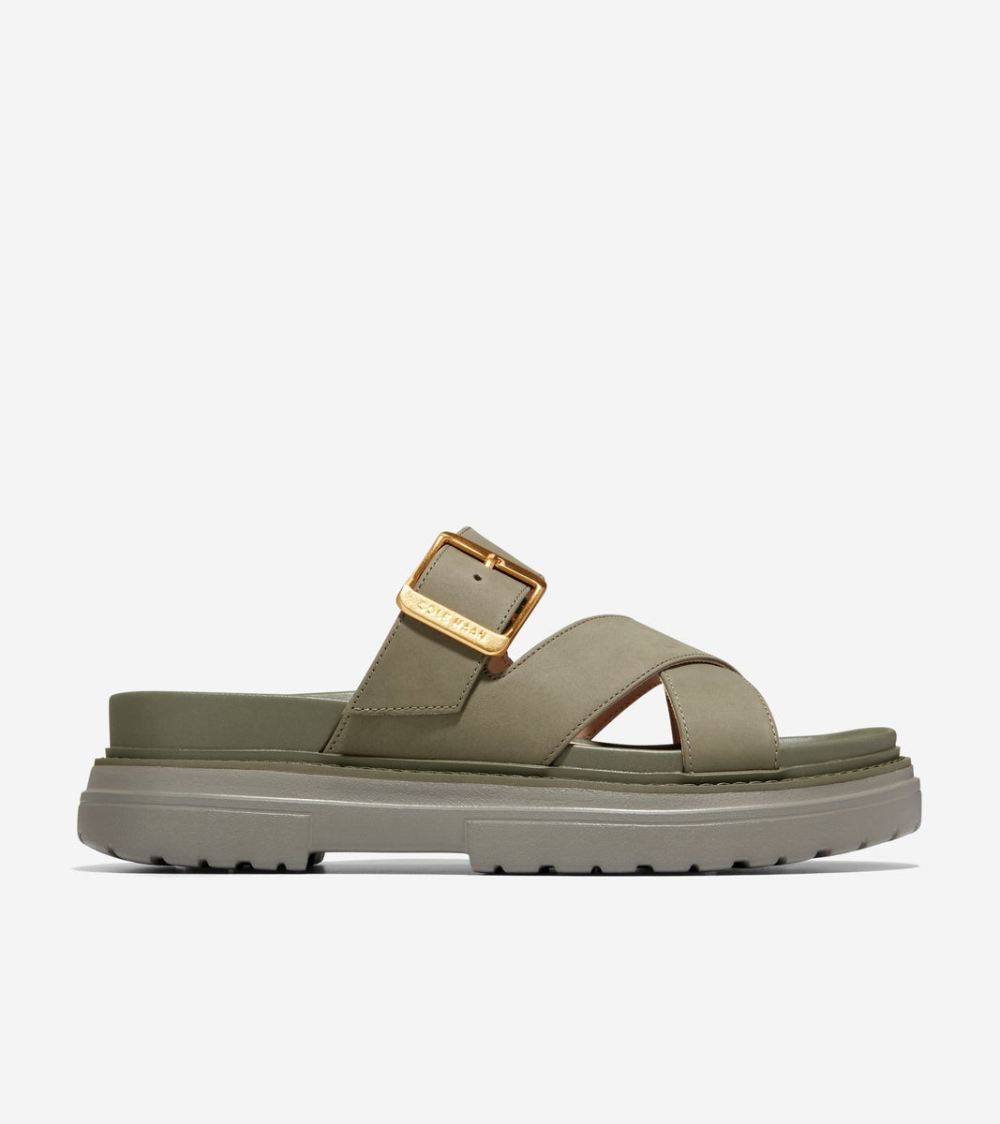 Cole Haan Free Shipping Women's Fraya Slide Sandal - Tea Leaf Nubuck