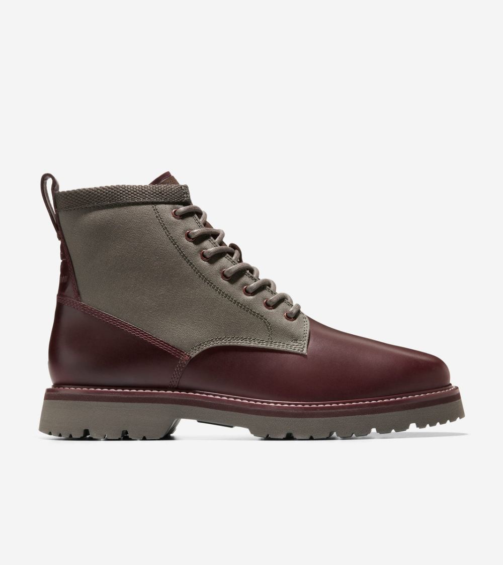 Cole Haan Free Shipping Men's American Classics Plain Toe Boots - Bloodstone-Deep Olive