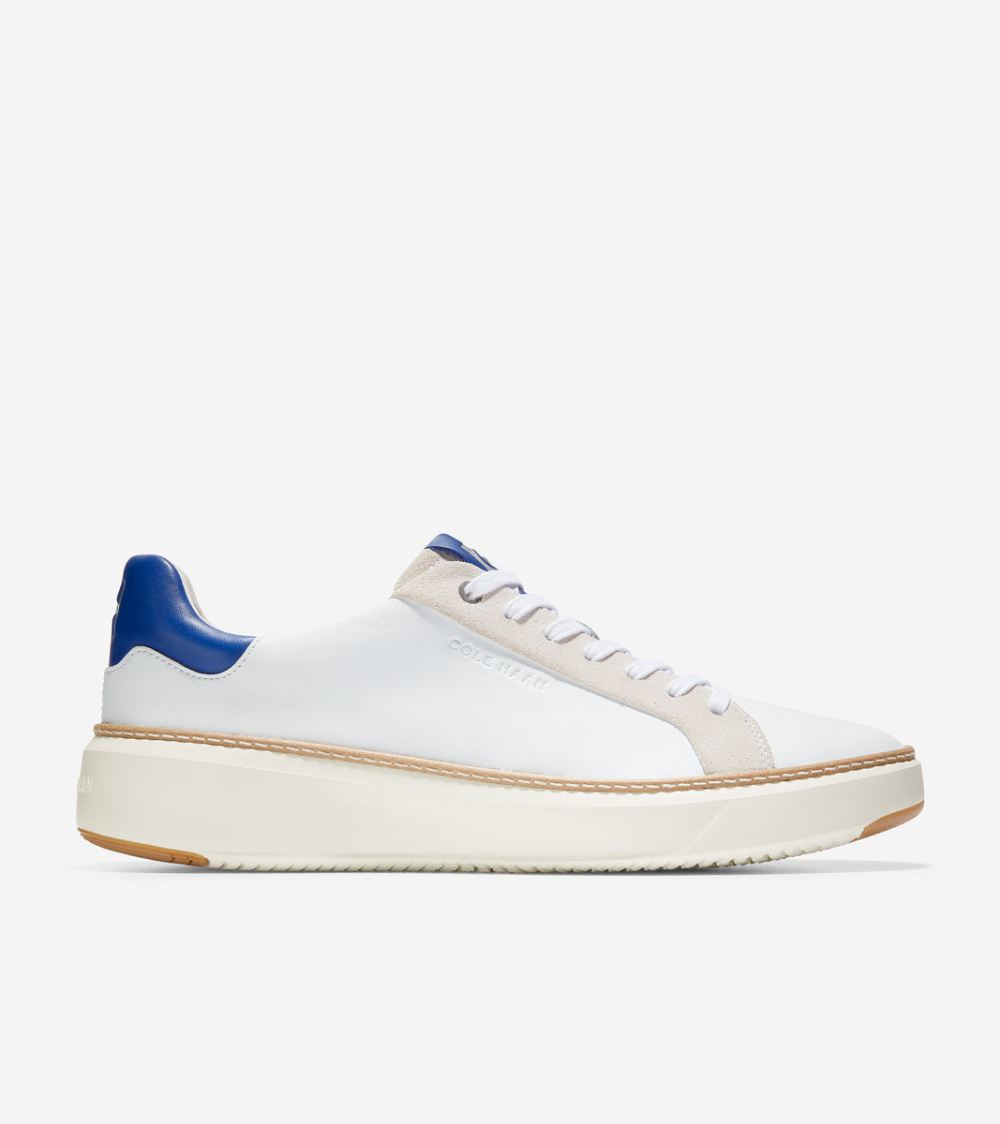 Cole Haan Free Shipping Men's GrandPro Topspin Sneaker - Optic White-Pacific Blue