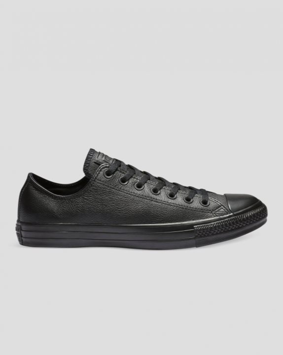 Converse | Women's Chuck Taylor All Star Leather Low Top Black Mono