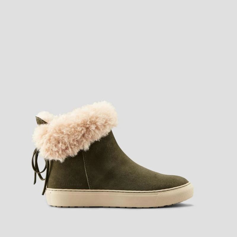 Women's Cougar Devon Suede Waterproof Winter Sneaker-Olive