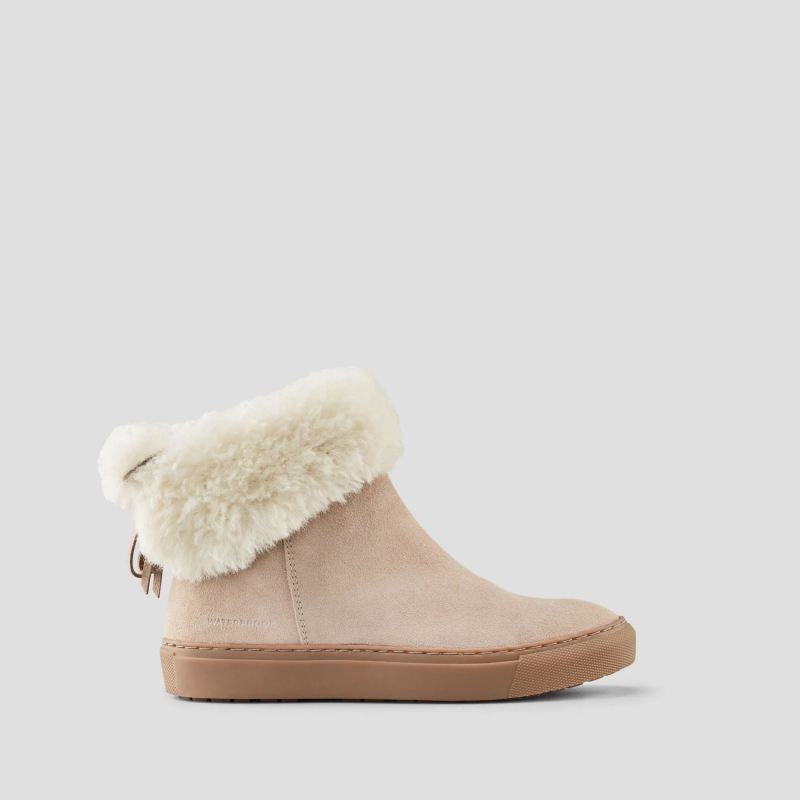 Women's Cougar Devon Suede Waterproof Winter Sneaker-Cream
