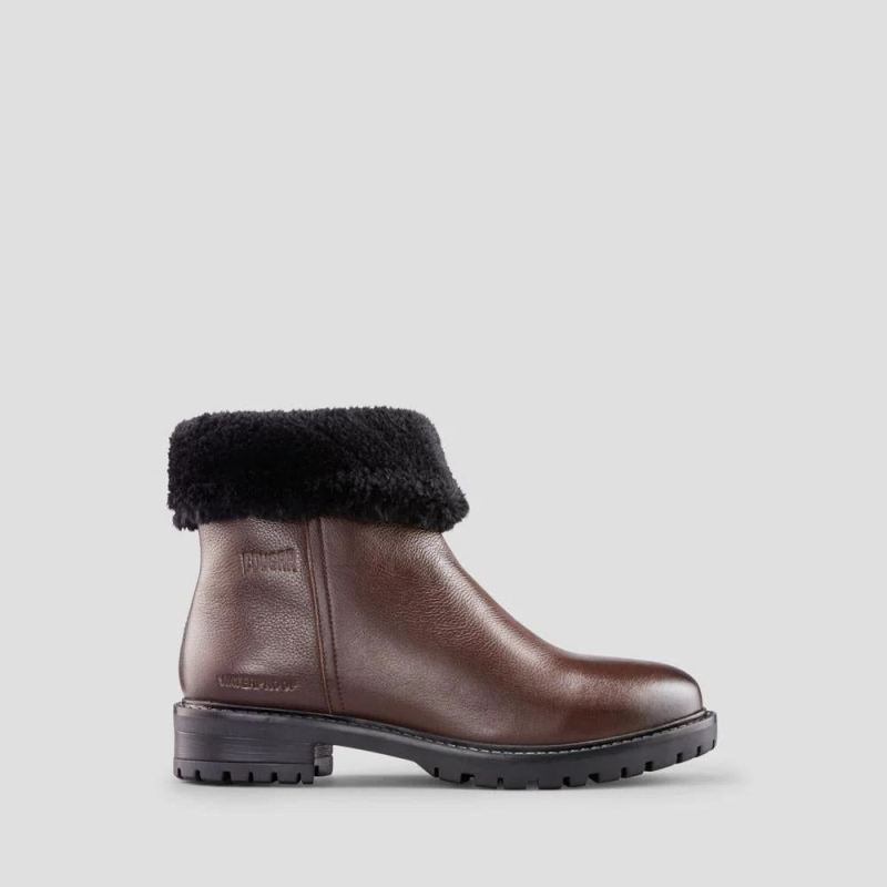 Women's Cougar Kendal Leather Waterproof Winter Boot-Dk Brown