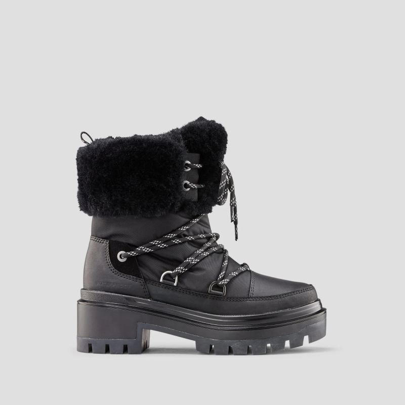 Women's Cougar Marlow Leather and Nylon Waterproof Boot with PrimaLoft-Black