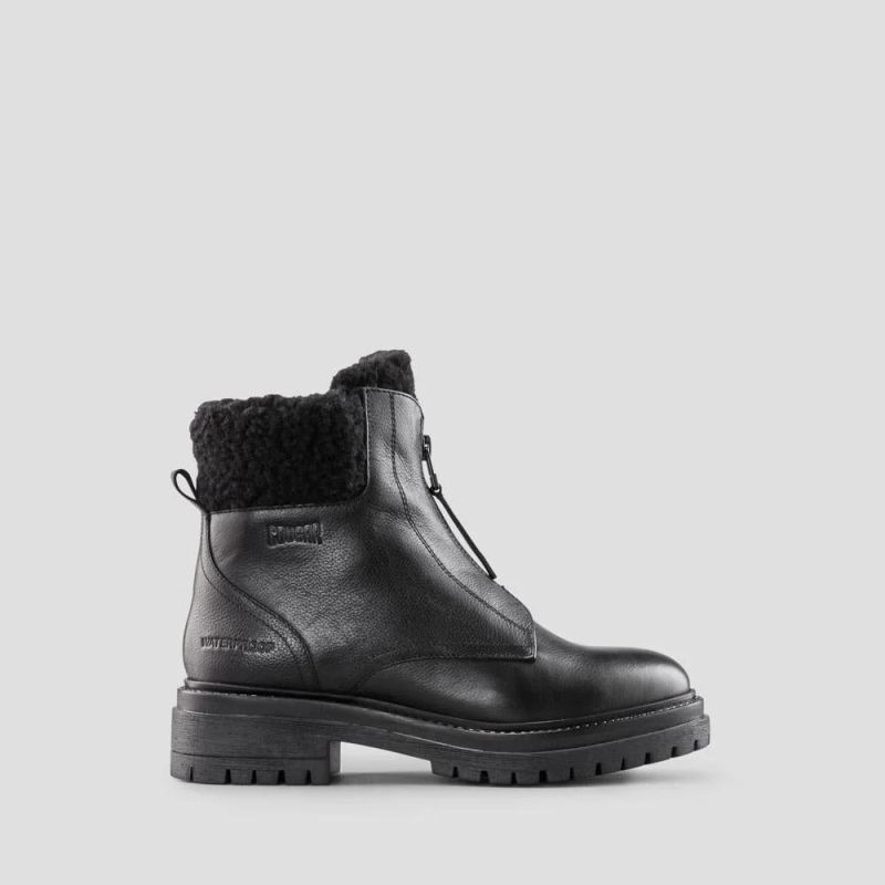 Women's Cougar Vow Leather Waterproof Winter Boot-Black