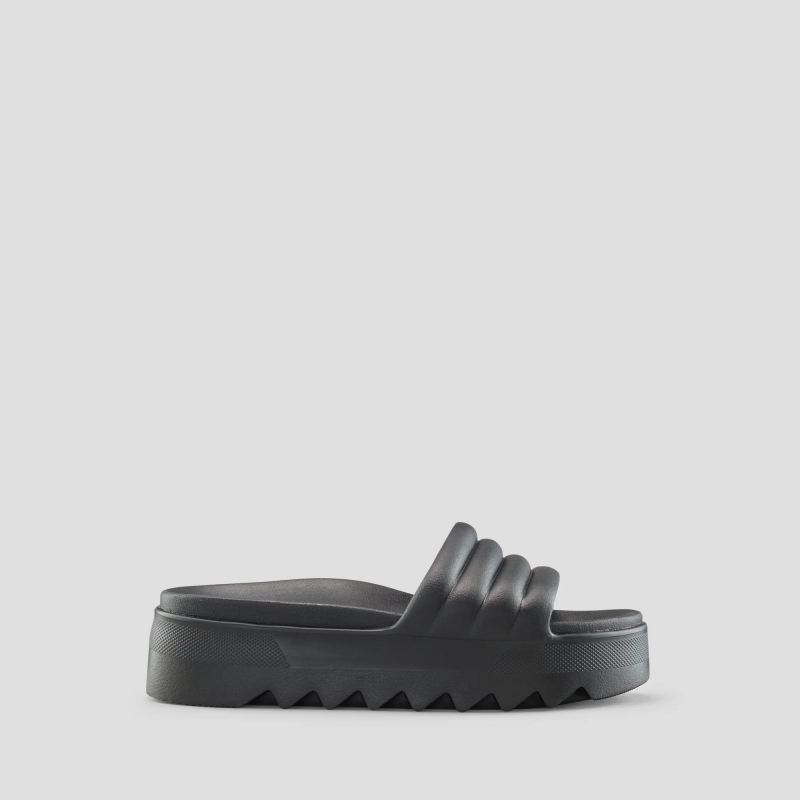 Women's Cougar Pool Party Molded EVA Water-Friendly Slide-Black All Over