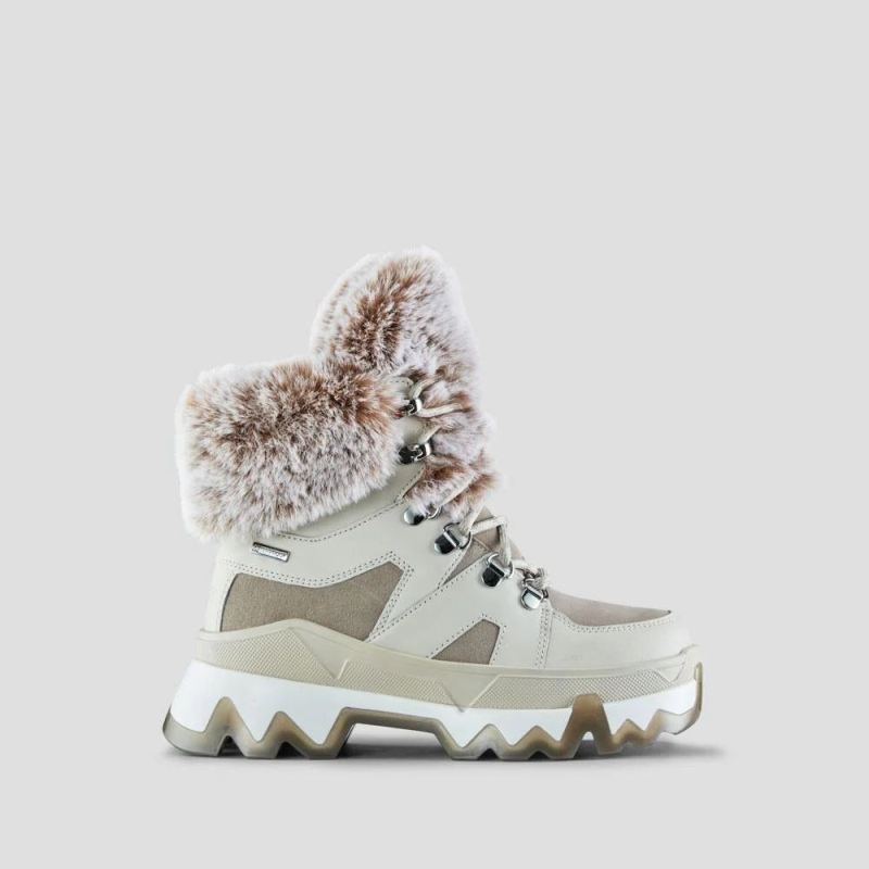 Women's Cougar Warrior Leather Waterproof Sneaker with PrimaLoft-Ice-Mushroom