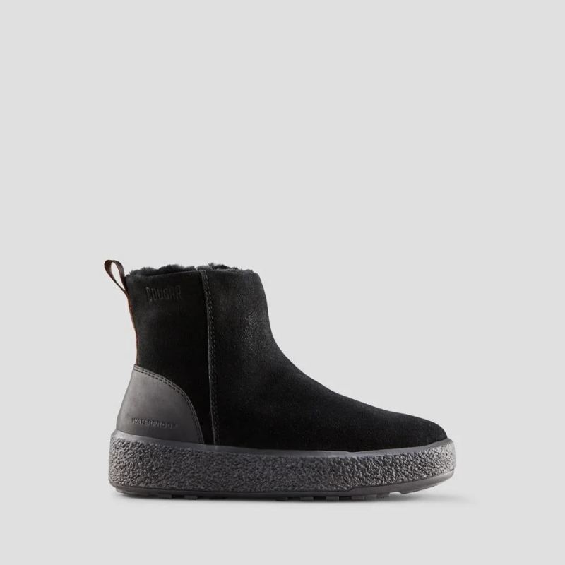 Women's Cougar Broom Suede Genuine Lambswool Waterproof Winter Boot-Black