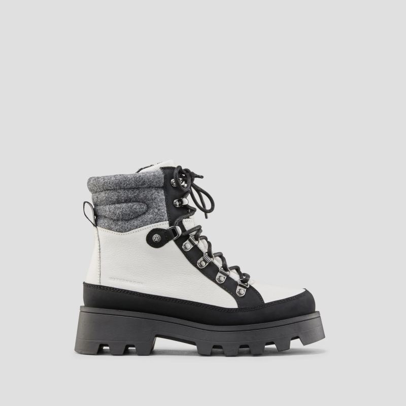 Women's Cougar Suma Leather Waterproof Boot with PrimaLoft-White-Black