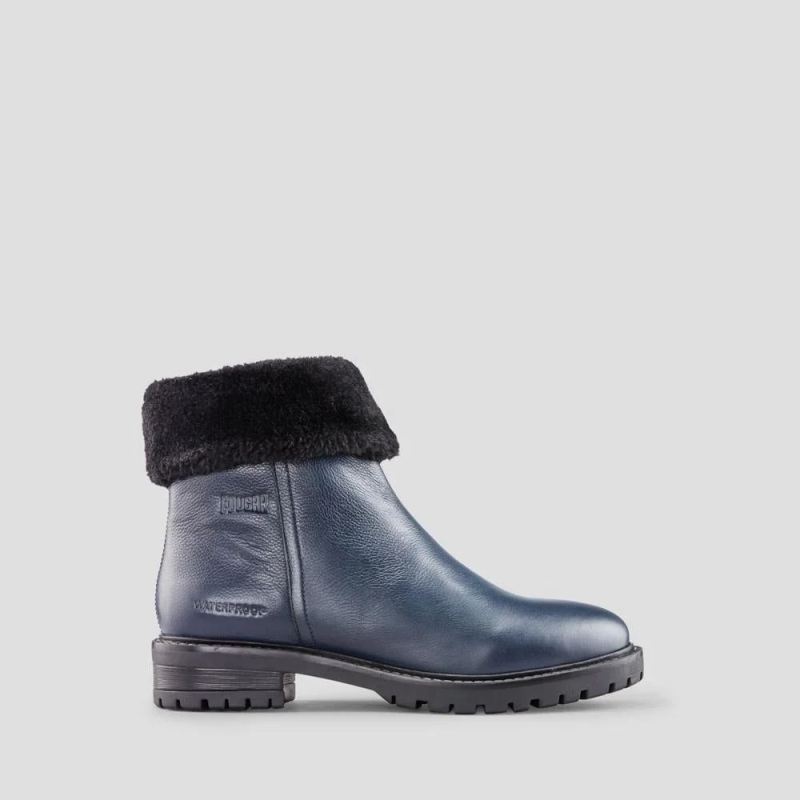Women's Cougar Kendal Leather Waterproof Winter Boot-Navy