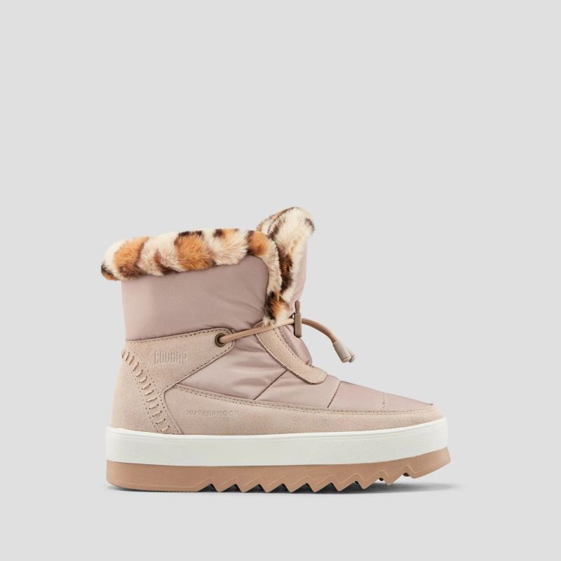 Women's Cougar Vibe Nylon and Suede Waterproof Winter Boot-Cream