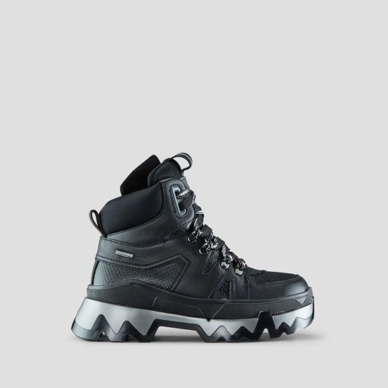 Women's Cougar Wicked Leather Waterproof Sneaker with PrimaLoft-Black