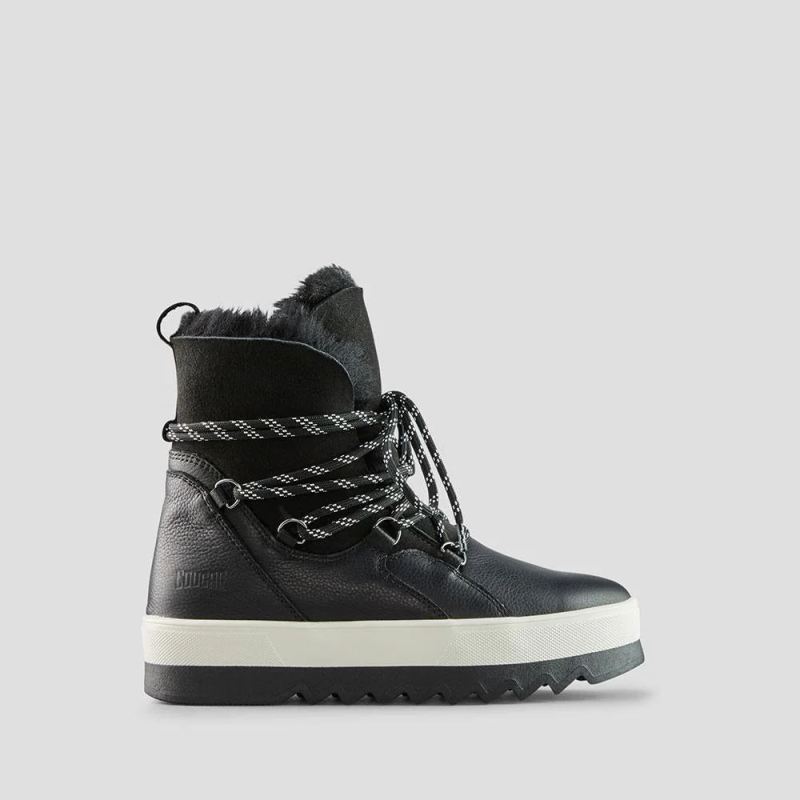 Women's Cougar V-Five Leather Shearling Waterproof Winter Boot-Black