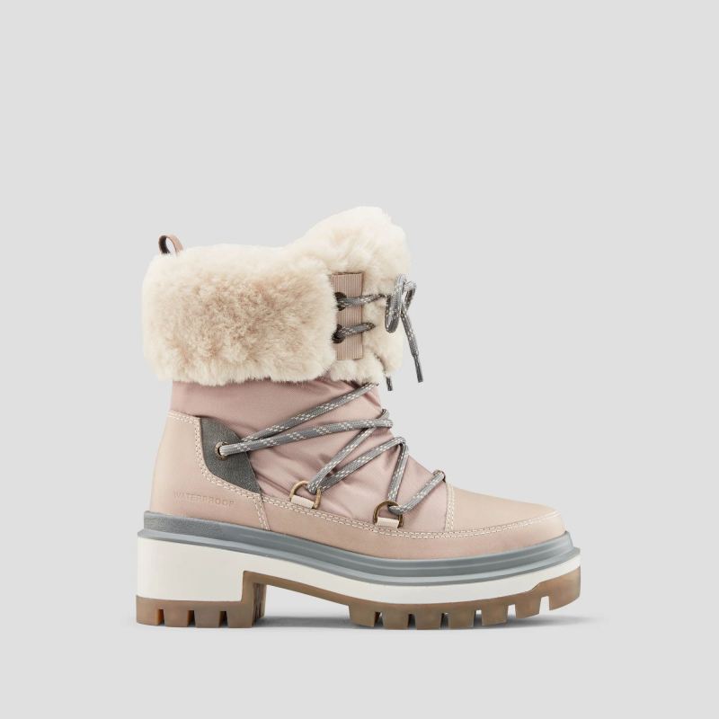 Women's Cougar Marlow Leather and Nylon Waterproof Boot with PrimaLoft-Cream