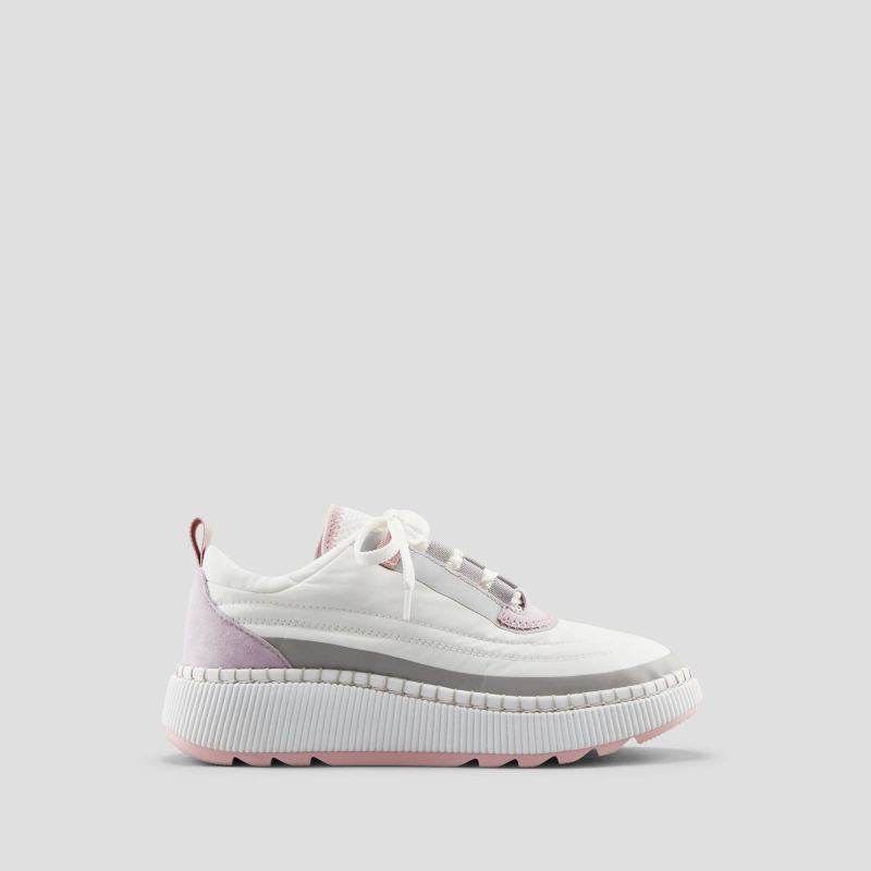 Women's Cougar Sayah Luxmotion Nylon and Suede Waterproof Sneaker-White-Lavender