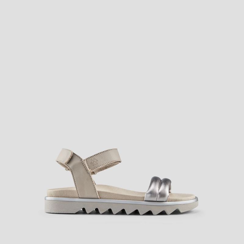 Women's Cougar Nolo Leather Water-Repellent Sandal-Metallic-Silver-Taupe