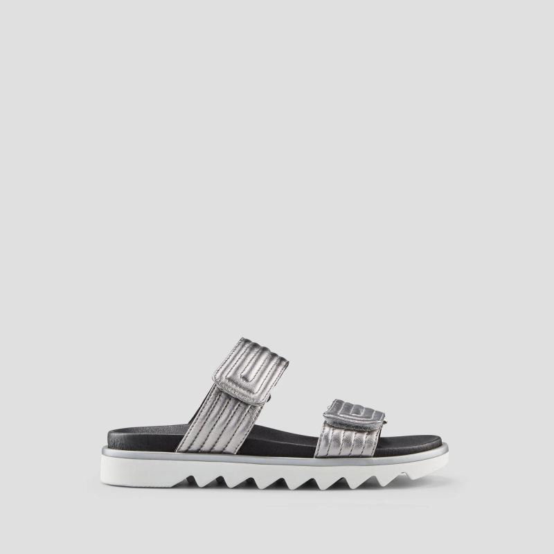 Women's Cougar Nina Leather Water-Repellent Sandal-Metallic Silver