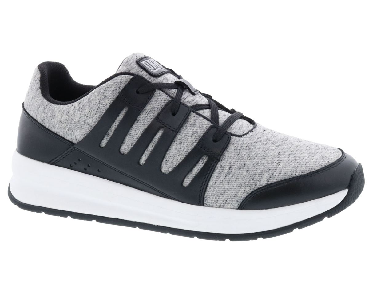DREW CANADA OUTLET MEN'S BOOST-Black Leather/ Grey Stretch