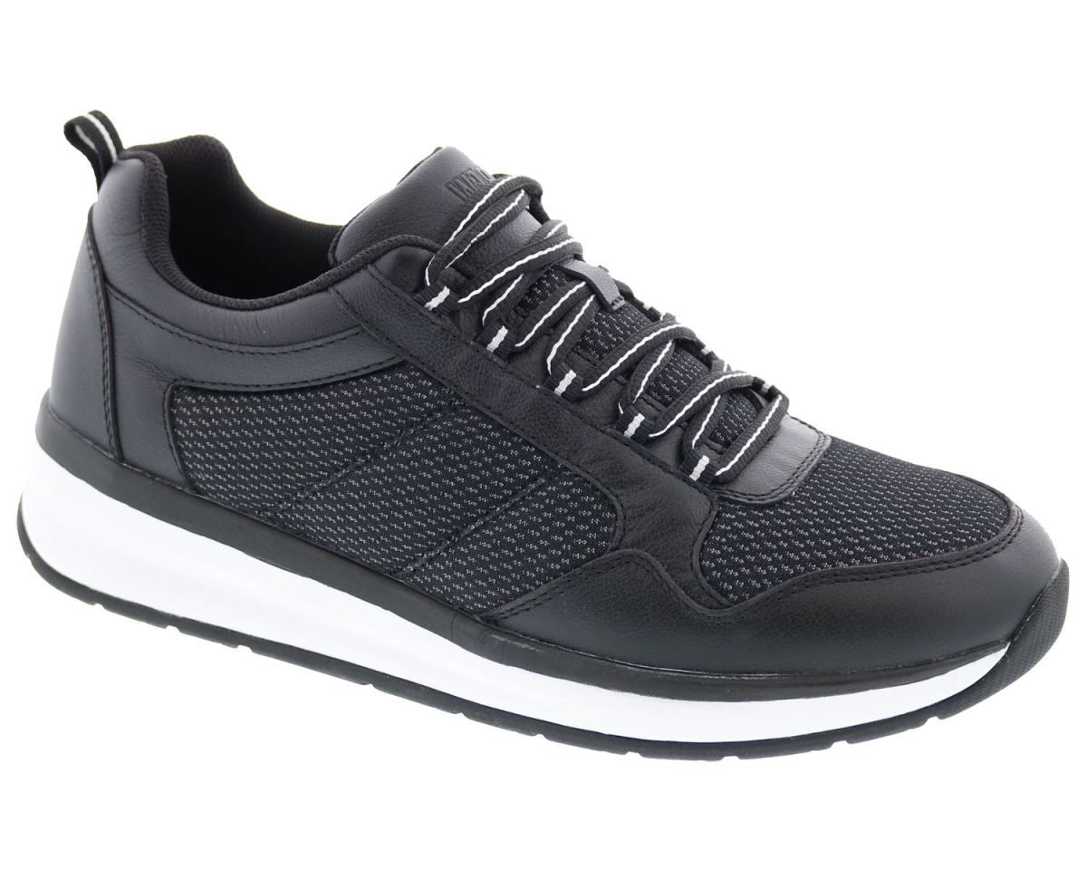 DREW CANADA OUTLET MEN'S ROCKET-Black Leather/Black Mesh