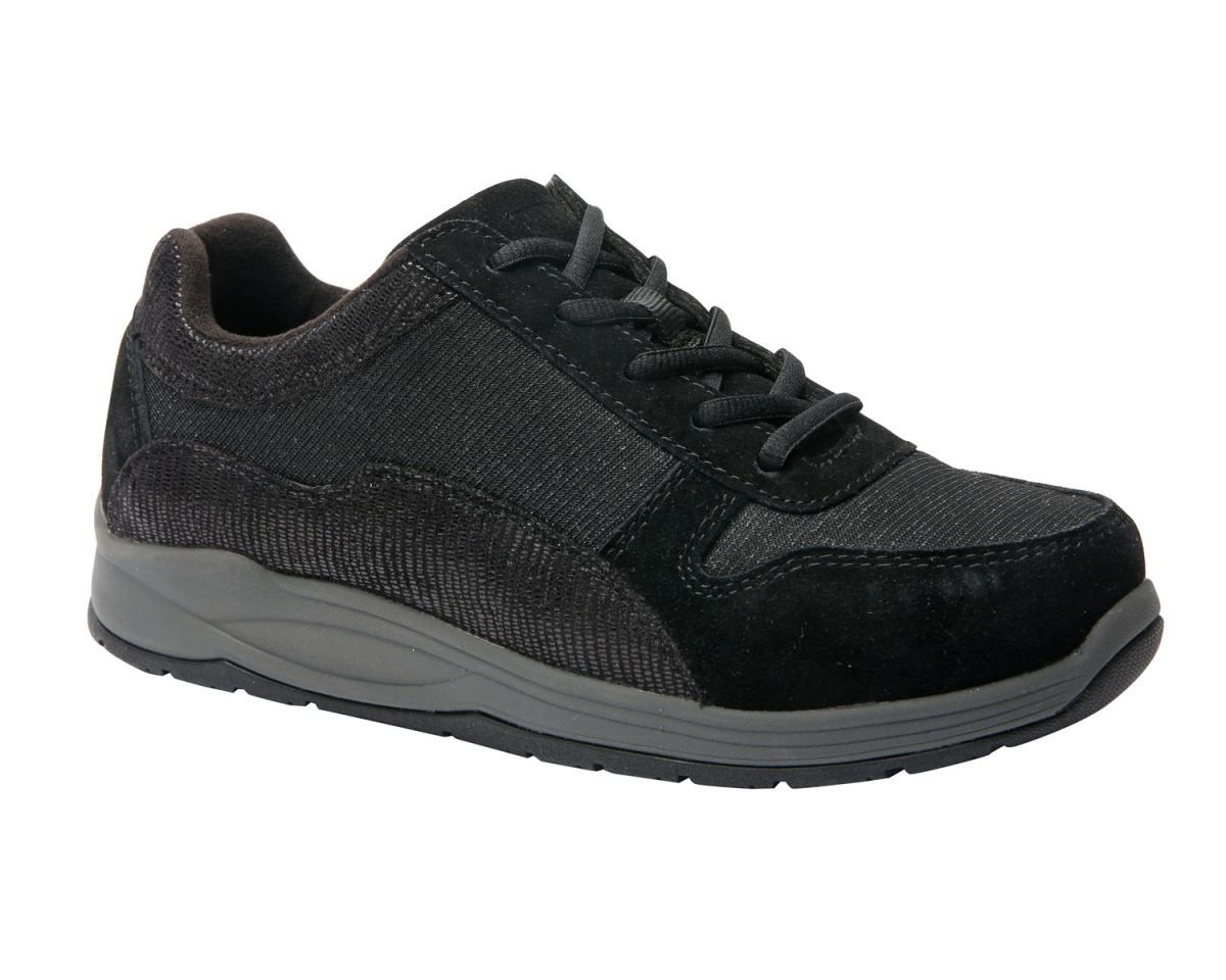 DREW CANADA OUTLET WOMEN'S TUSCANY-Black Suede/ Glitter Mesh