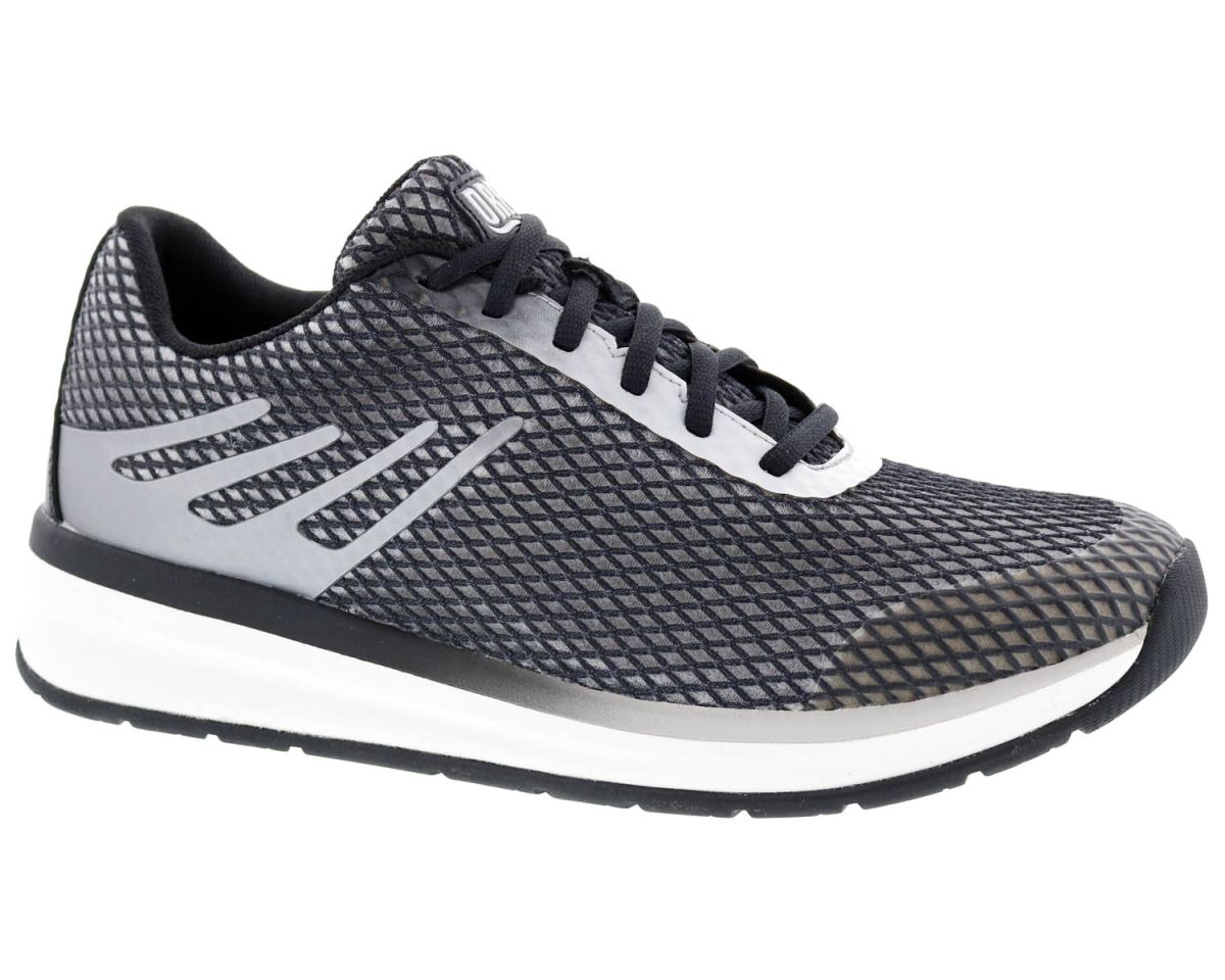 DREW CANADA OUTLET MEN'S THRUST-Black Leather/ Grey Mesh
