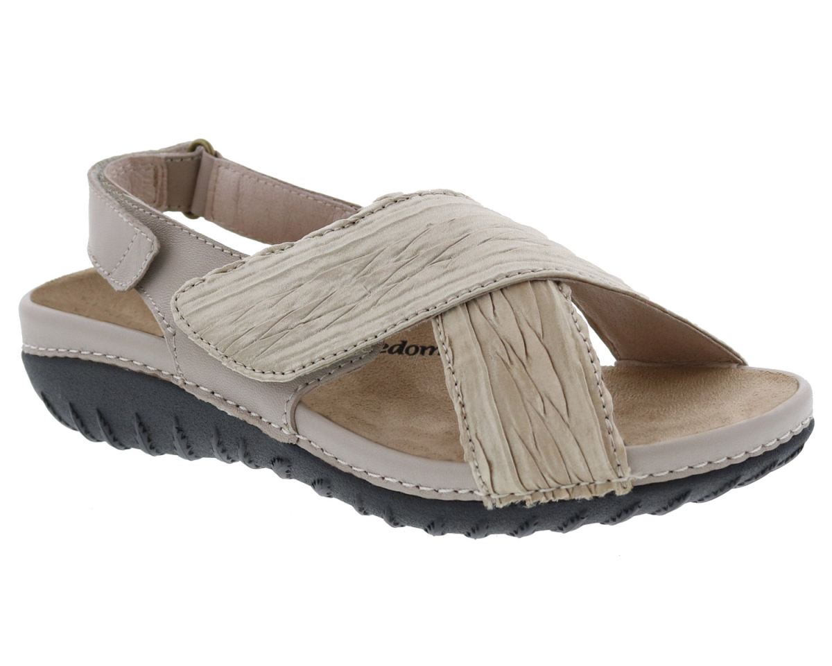 DREW CANADA OUTLET WOMEN'S BONVOYAGE-Beige Leather/Beige Fabric