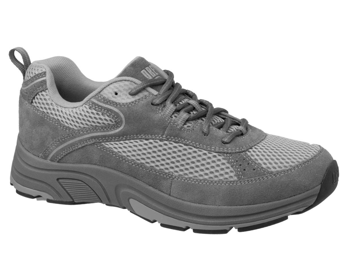 DREW CANADA OUTLET MEN'S AARON-Grey Leather/Mesh
