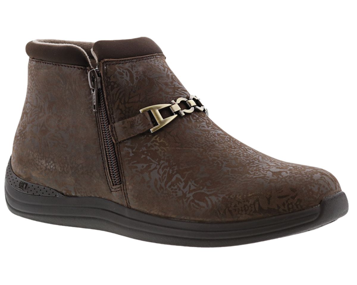 DREW CANADA OUTLET WOMEN'S BLOSSOM-Brown Metallic Foil Leather