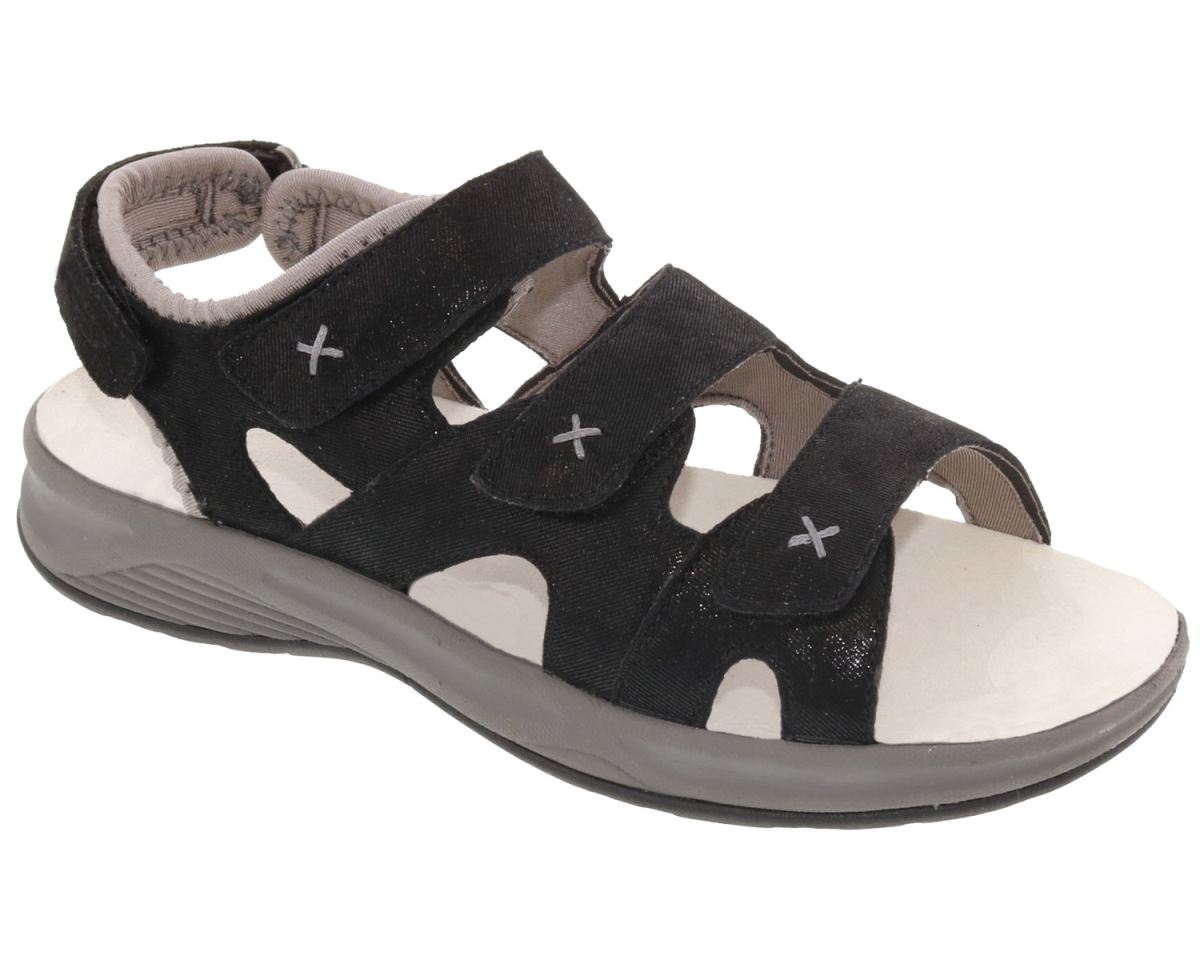 DREW CANADA OUTLET WOMEN'S BAYOU-Black Microdot Leather